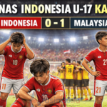 Pemain Indonesia U-17 kecewa setelah kalah 0-1 dari Malaysia di Piala AFF 2026