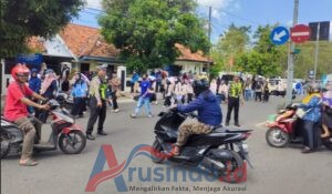 Satlantas Polres Bangkalan Amankan Demo